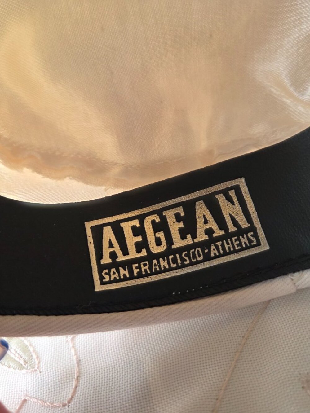 NWOT Vintage Aegean San Francisco-Athens Ivory Colored Greek Fishing Hat - Picture 8 of 9